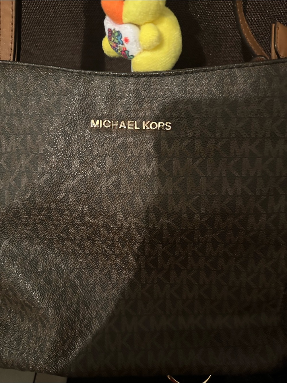 Michael Kors Men's Dark Brown MK Monogram Laptop Tote